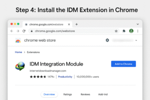 add the IDM extension to Chrome manually