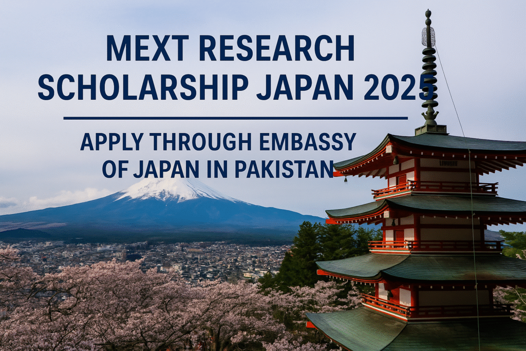 MEXT Research Scholarship Japan 2025 – Apply Through Embassy of Japan in Pakistan
